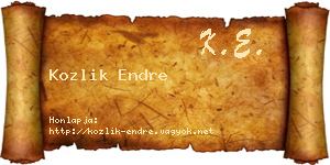 Kozlik Endre névjegykártya